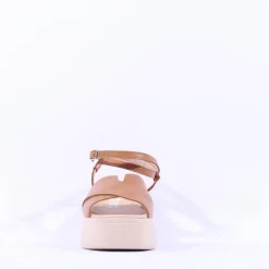 Women Wonders Cira Platform Ankle Strap Sandal - Tan Leather