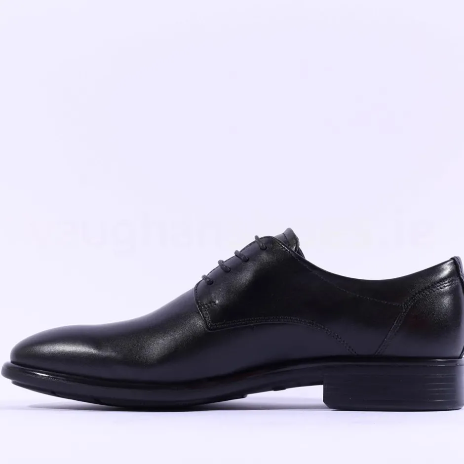 Ecco Men Citytray Laced Plain Toe Shoe - Black Leather