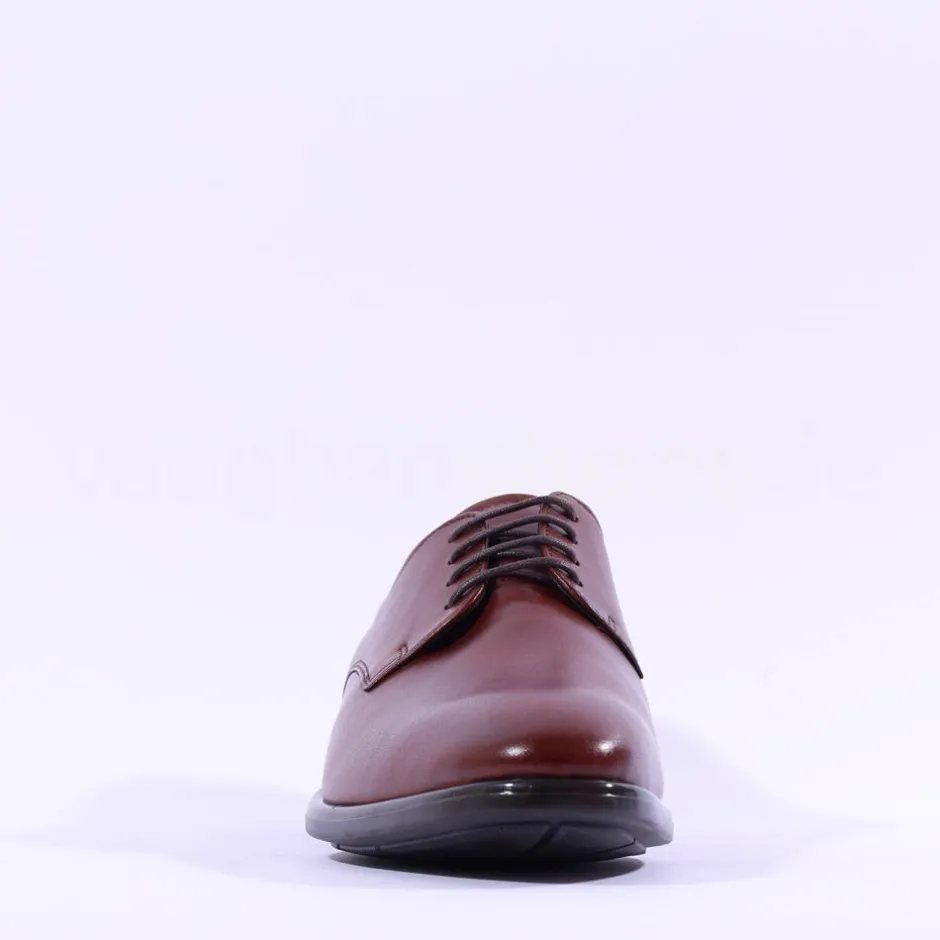Ecco Men Citytray Laced Plain Toe Shoe - Cognac Leather