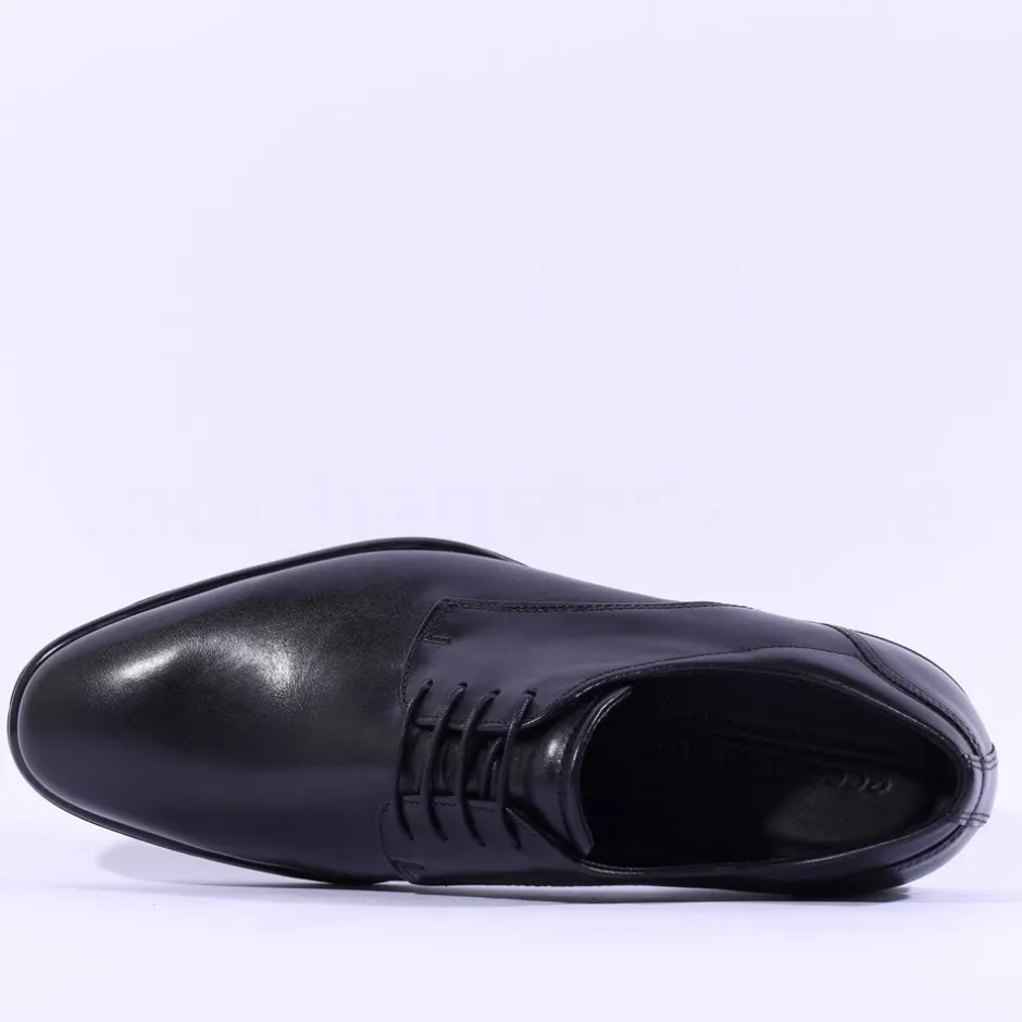 Ecco Men Citytray Laced Plain Toe Shoe - Black Leather