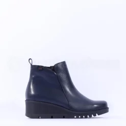 Women Pepe Menargues Classic Wedge Ankle Boot - Navy Leather