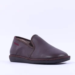 Nordikas Men Closed House Slipper - Brown Leather