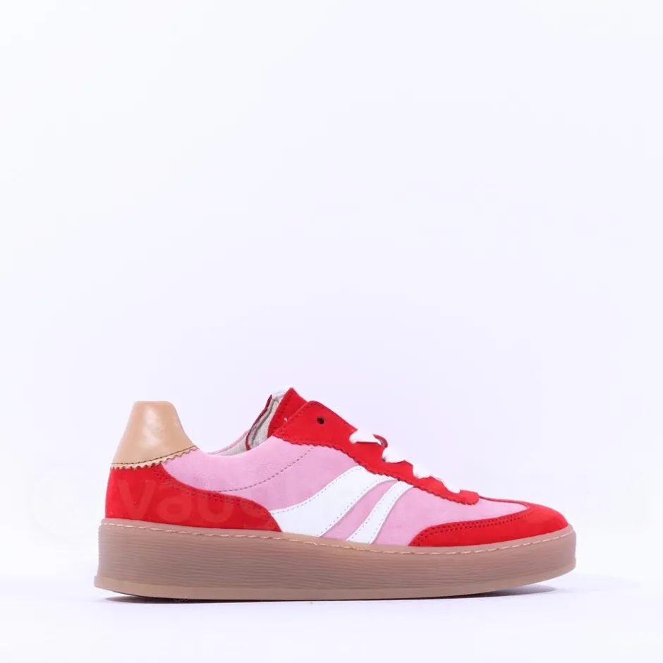 Women Gabor Dahma Gumsole Platform Trainer - Red Pink