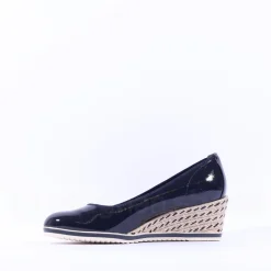 Women Tamaris Dajana Espradrille Wedge - Navy Patent