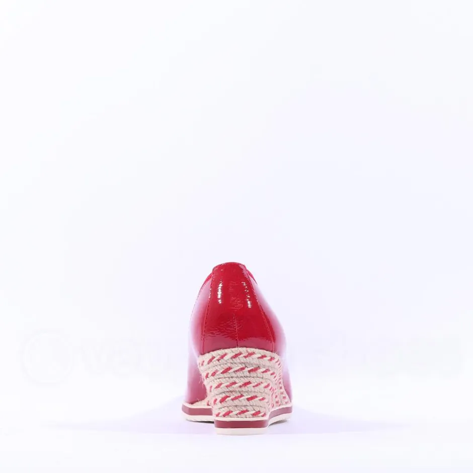 Women Tamaris Dajana Espradrille Wedge - Red Patent
