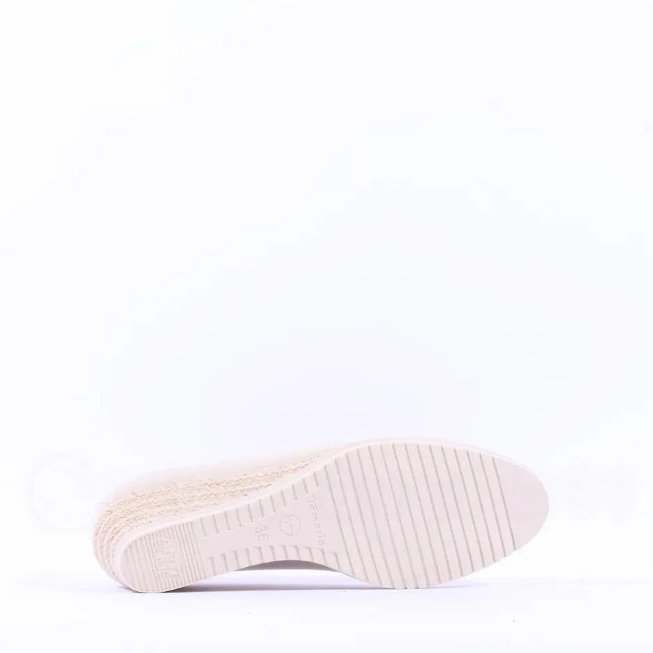 Women Tamaris Dajana Espradrille Wedge - Beige Patent