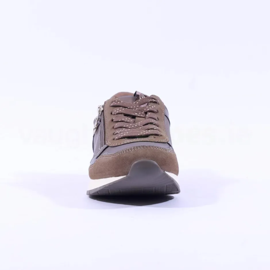 Women Tamaris Daki Side Zip Lace Trainer - Taupe Combi