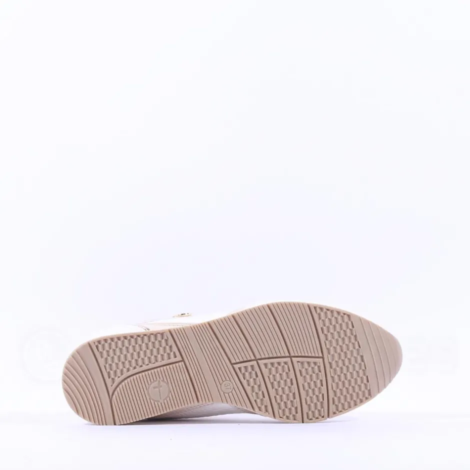 Women Tamaris Daki Side Zip Lace Trainer - Off White Combi
