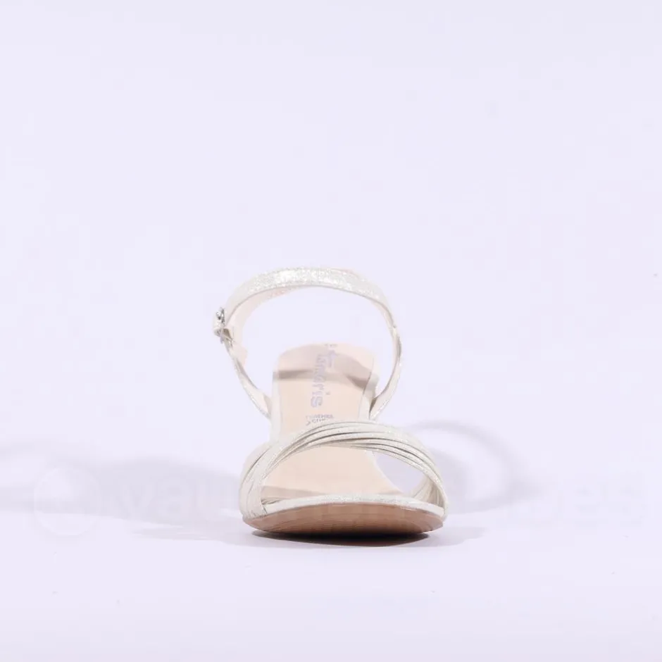 Women Tamaris Dalina Strappy Block Heel Sandal - Champagne