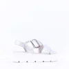 Women Gabor Daphne Chunky Sole Sandal - Silver Leather