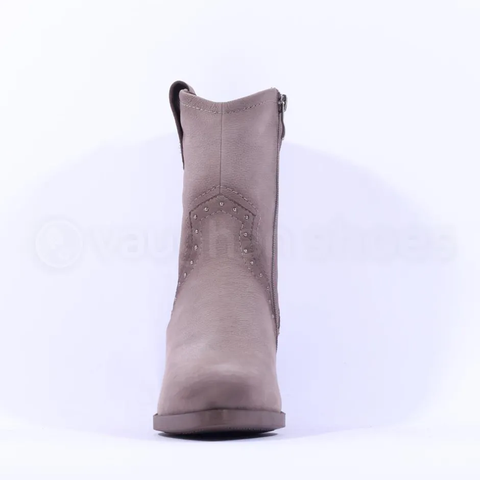 Women Caprice Daytona Western Stud Boot - Taupe Nubuck