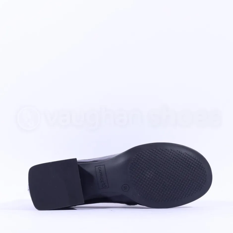 Women Caprice Deborah Block Heel Loafer - Black Patent