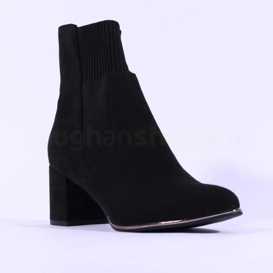 Women Marco Tozzi Delo Block Heel Sock Boot - Black
