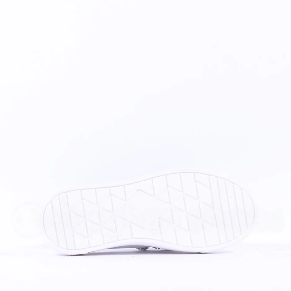 Women Marco Moreo Diamante Bow Low Trainer - White Leather