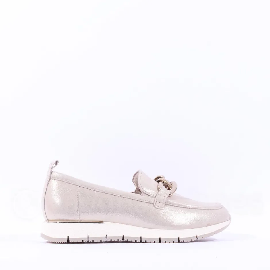Women Tamaris Diona Slip On Link Wedge - Champagne