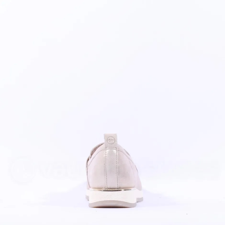 Women Tamaris Diona Slip On Link Wedge - Champagne