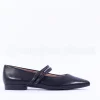 Women Paul Green Double Strap Pointed Pump - Black Leather