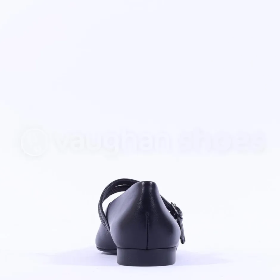 Women Paul Green Double Strap Pointed Pump - Black Leather