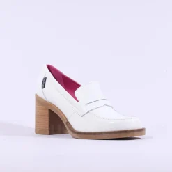 Women Marco Moreo Dubai Block Heel Loafer - White Patent