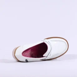 Women Marco Moreo Dubai Block Heel Loafer - White Patent