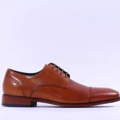 Tommy Bowe Dupont Toe Cap Derby Shoe - Tan Leather