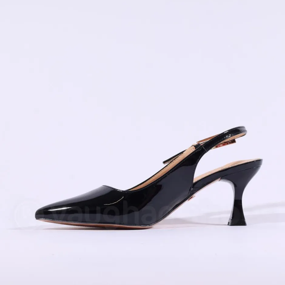 Women Una Healy Dust My Broom Heel Slingback - Black Patent