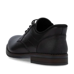 Rieker Men Easy On Elasticated Lace Shoe - Black Leather