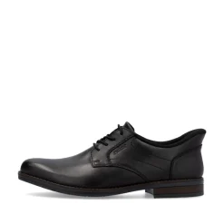 Rieker Men Easy On Elasticated Lace Shoe - Black Leather
