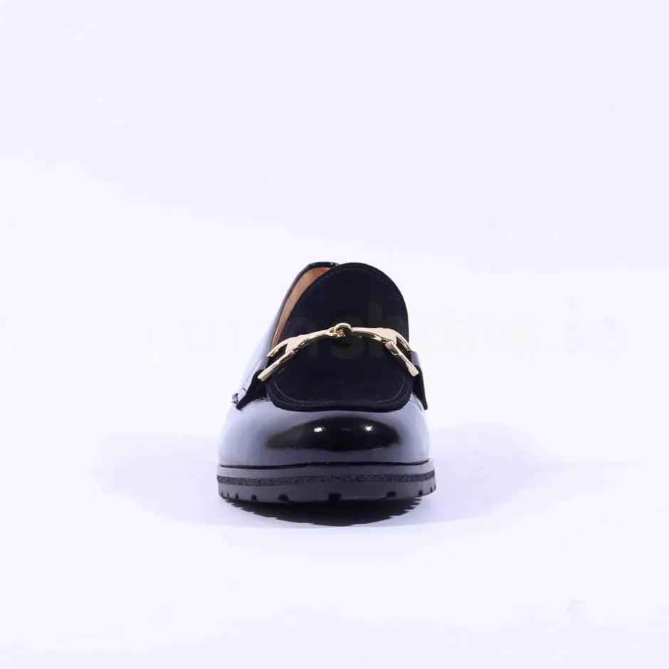 Women Gabor Ego Classic Link Combi Loafer - Black Patent