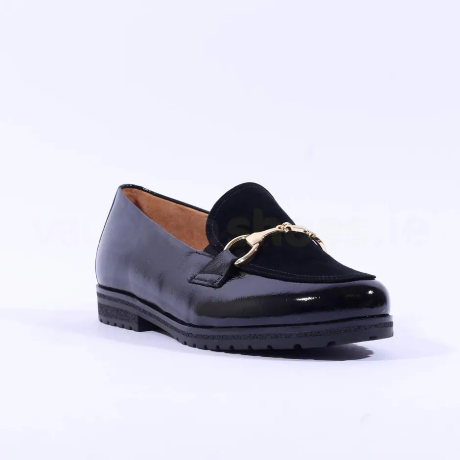 Women Gabor Ego Classic Link Combi Loafer - Black Patent