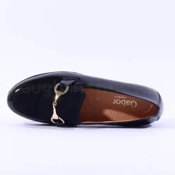 Women Gabor Ego Classic Link Combi Loafer - Black Patent