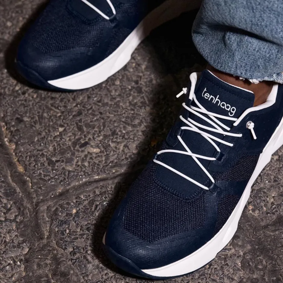 Ten Haag Men Elastic Lace Trainer - Ocean