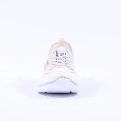 Women Rieker Elasticated Lace Slip On Trainer - Cream Rose Gold