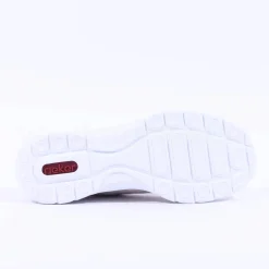 Women Rieker Elasticated Lace Slip On Trainer - Cream Rose Gold