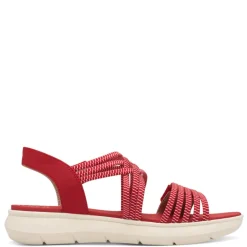 Women Jana Elasticated Strappy Platform Sandal - Red