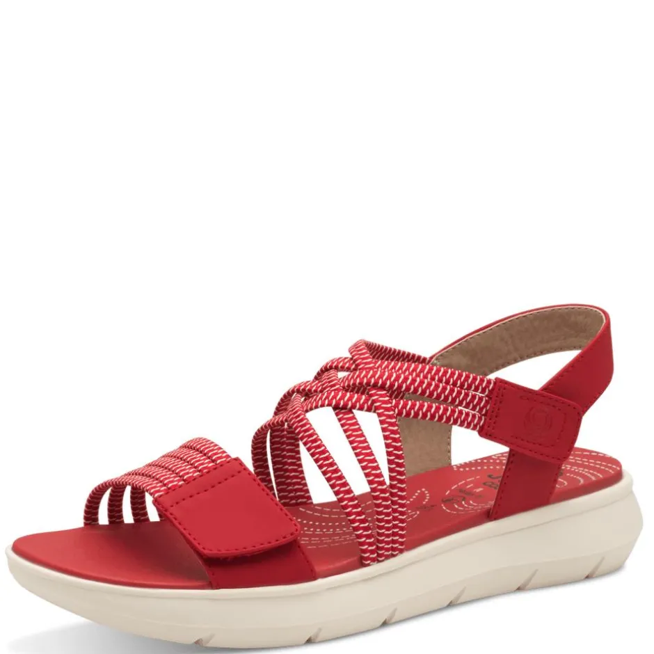 Women Jana Elasticated Strappy Platform Sandal - Red