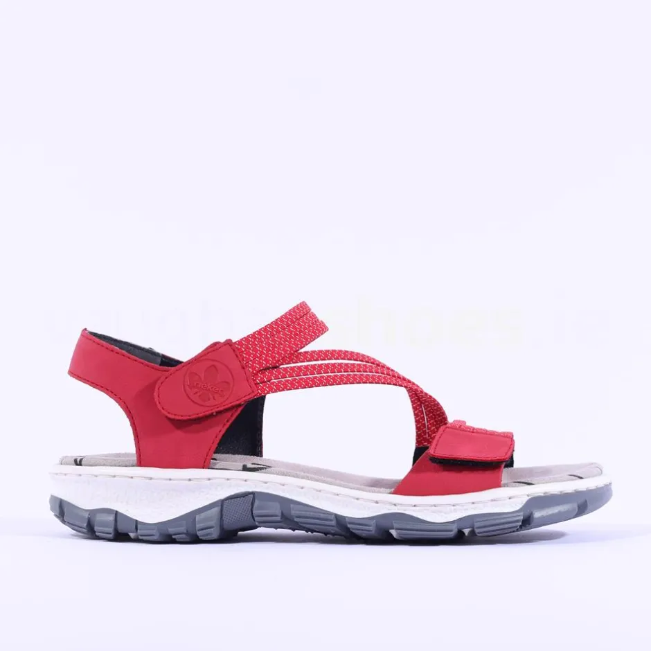 Women Rieker Elasticated Strappy Sandal - Red