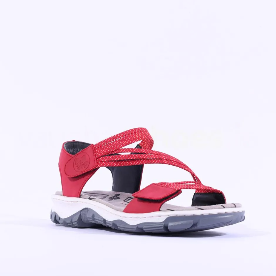 Women Rieker Elasticated Strappy Sandal - Red