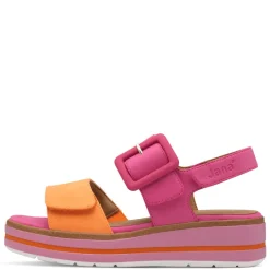 Women Jana Elenore Double Velcro Strap Sandal - Fuchsia Orange