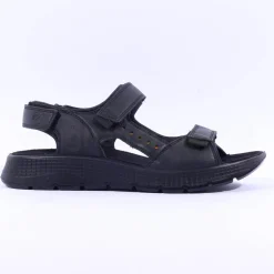 Ara Men Elio Wide Sporty Velcro Sandal - All Black