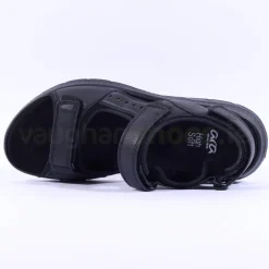 Ara Men Elio Wide Sporty Velcro Sandal - All Black