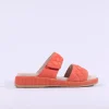 Women Caprice Elvana Low Two Strap Mule Sandal - Orange Suede