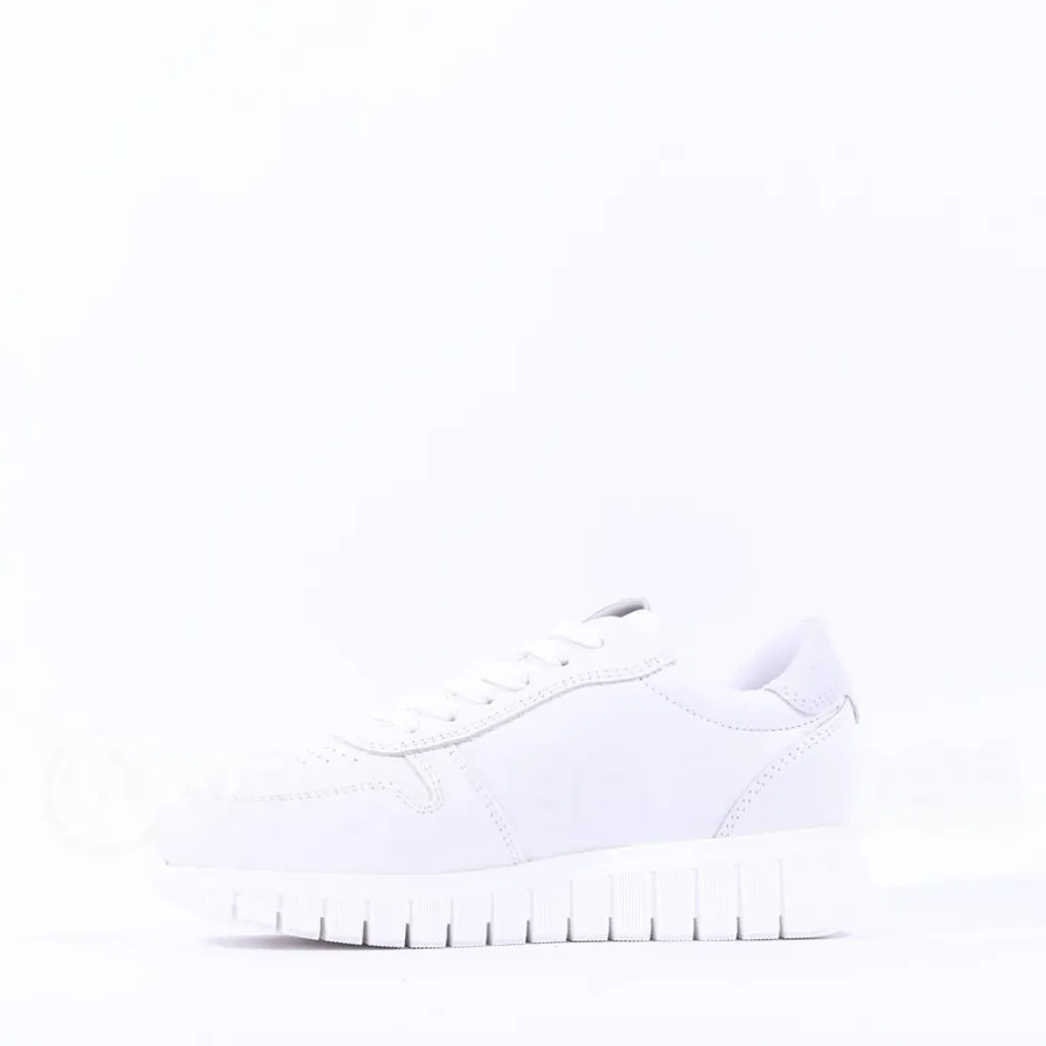 Women Tamaris Emma Platform Striped Trainer - White Combi