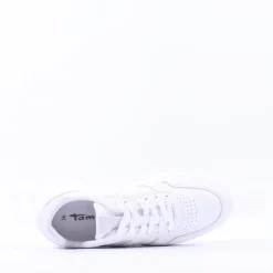 Women Tamaris Emma Platform Striped Trainer - White Combi