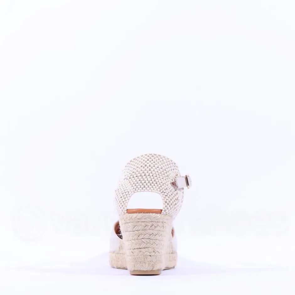 Women Wonders Ena Covered Espadrille Wedge - Ivory Leather