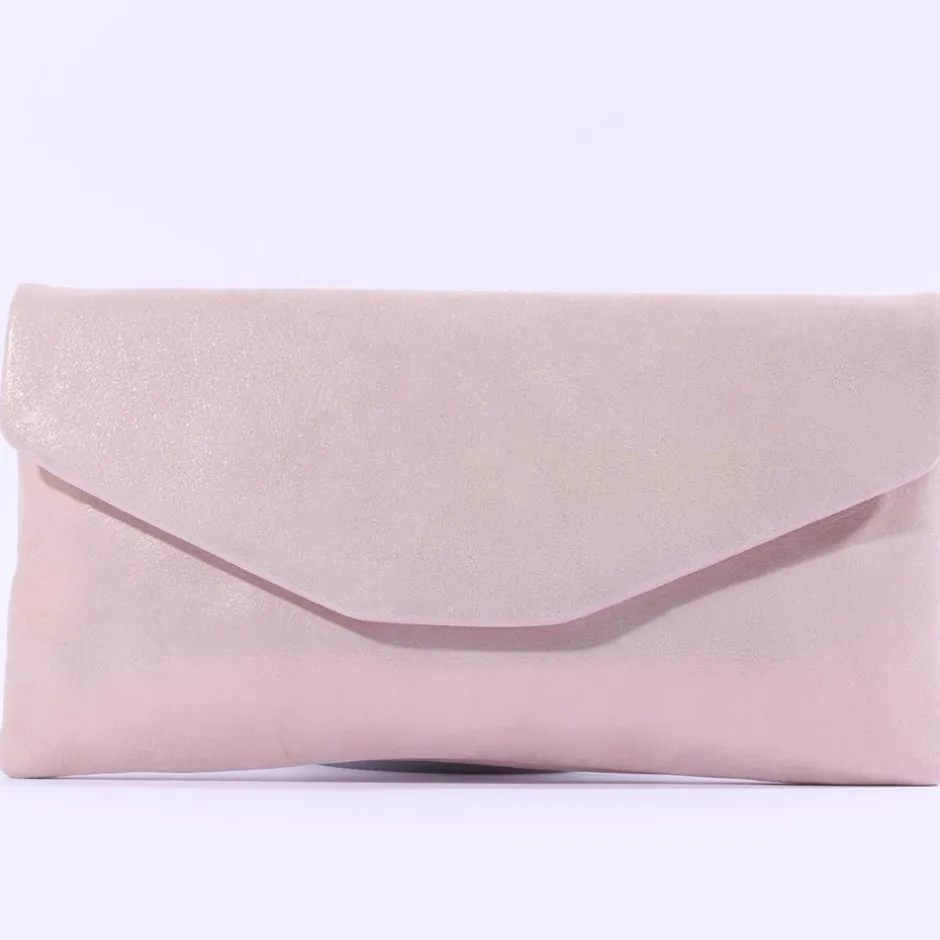 Le Babe Envelope Clutch Chain Handbag - Nude Shimmer
