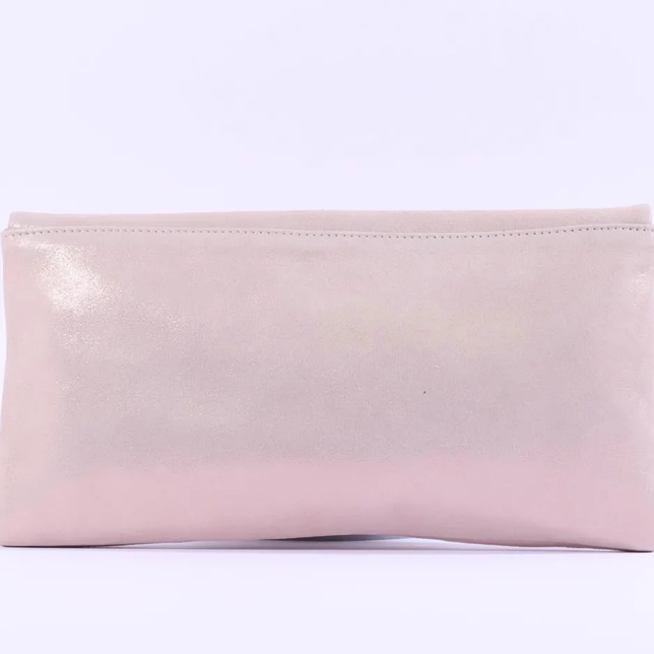 Le Babe Envelope Clutch Chain Handbag - Nude Shimmer