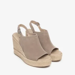 Women NeroGiardini Espadrille Wedge Slingback - Beige Suede