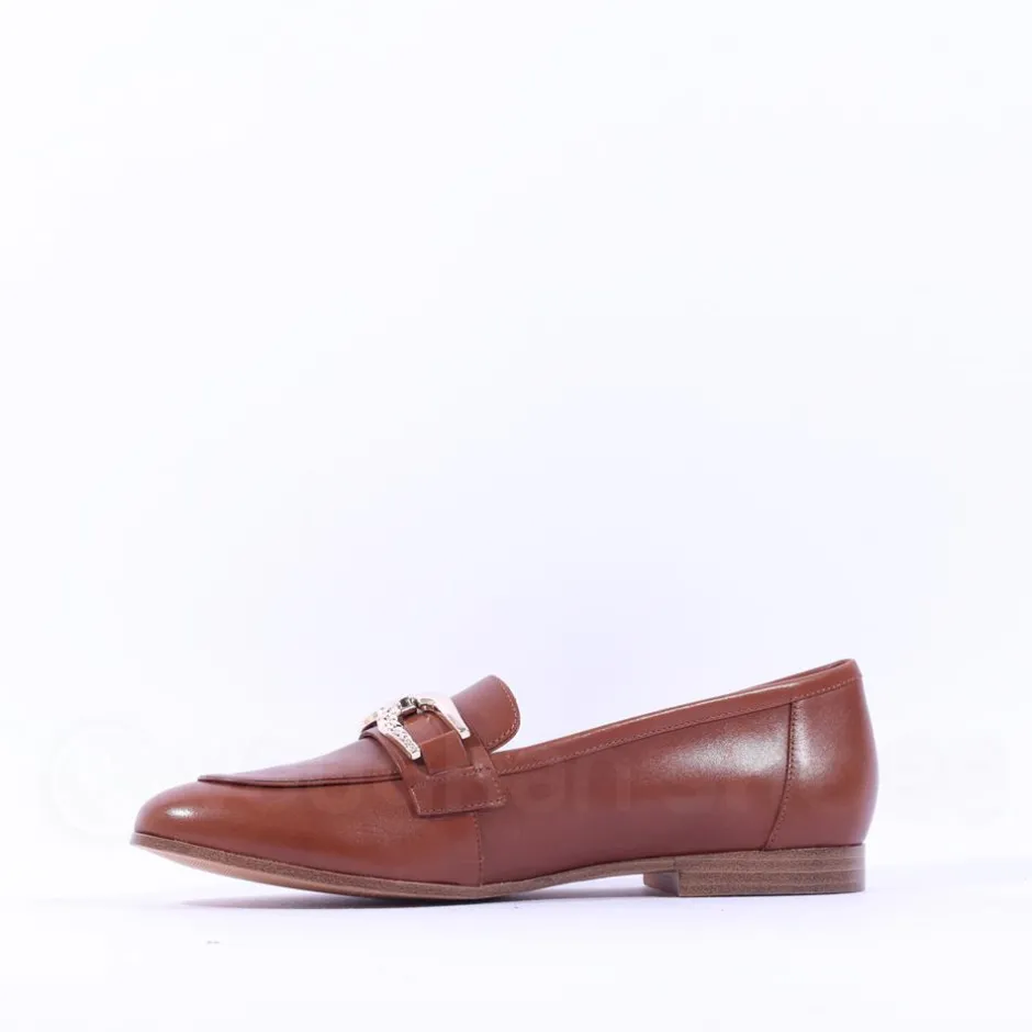 Women Caprice Eva Classic Link Loafer - Cognac Leather