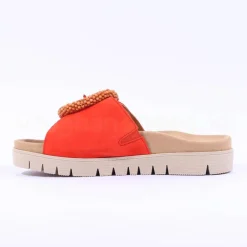 Women Gabor Everly Beaded Ring Velcro Mule - Orange Suede